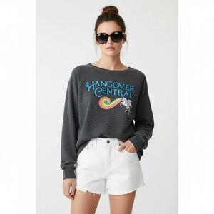 Wildfox Hangover Central Unicorn Sweatshirt Sweater Women’s Sz XS Brunch Fleece
